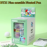 Creative Cartoon BTS Neutral Straight Pole Student Cute Water Pen Office Signature Pen High Beauty Practical Festival Gift