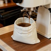 Large-caliber Ceramic Coffee Cup Heat-resistant Water Cup Cloth Bag Mug Hand-crafted Non-slip Espresso Cup Office Use