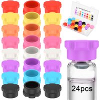 24pcs Glass Vials Protective Vial Caps Leak-Proof Dust-Resistant Lids Cover for Flip Off Caps 3ml Vials for Injection Easy to Cl