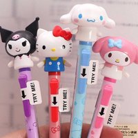 Kawaii HelloKitty cartoon peripheral Sanrio family learning supplies ballpoint pen 3D doll with movable arms, ballpoint pen