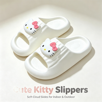 Hello Kitty Women Slippers Cartoon Non-slip Soft Sole Wear-resistant Slides Summer Home Bathroom Indoor Shoes Cute Girl Gift