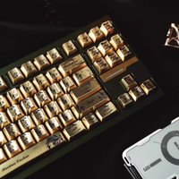 Palace Flower Metal Keycaps Zinc Alloy 87 Layout Golden Cherry Profile Set Metal Key Caps Mechanical Keyboard Accessories Gifts