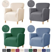 Stretch Spandex Tub Chair Cover Water Repellent Elastic Club Sofa Covers Solid Color Relax Single Armchair Slipcover Bar Counter