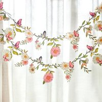 Butterfly Daisy Flower Paper Garlands Happy Wedding Girl Birthday Party DIY Wild Flower Banner Decorations