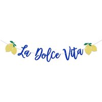 La Dolce Vita Bridal Shower Wedding Banner, Lemon Citrus Bachelorette Decor, Italian Summer Dinner Celebration Decorations,Bache