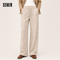 Semir Wide Leg Pants Women Loose Fit Wool-Like Full Print Dirty Look 2025 New Winter Trendy Streetwear