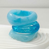 3Style/Set Popular Irregular Mixed Color Acrylic Wide Bangle for Women Exaggerated Resin Chunky Cuff Bracelets Boho Jewelry Gift