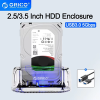 ORICO HDD Case 3.5'' 2.5'' External Hard Drive Case SATA to USB 3.0 Hard Drive Dock Station for 2.5/3.5 Inch SSD Disk HDD Box