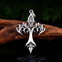 Vintage 316L Stainless Steel Flame Cross Pendant Necklace Hip Hop Fashion Casting Men Necklaces Party Jewelry Gifts Dropshipping