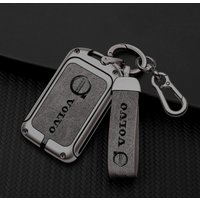 Zine Alloy Leather Car Key Case Cover Protection Shell Holder For Volvo XC60 XC40 XC90 S90 V60 S60 V90 C40 Polestar 1 Polestar 2