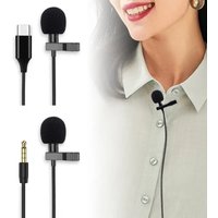 1-5pcs Usb Cable Clip On Microphone Computer Recording 3.5mm Microphone Type C Mini Portable For Live Broadcast Noise Reduction