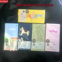 Kinbor Weekly Plan Notebook Agenda 2026 120Sheets Planner 78gSchedule Diary Journals Todolist Notepad Kawaii Stationery Supplies