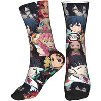 Kawaii Socks Anime Demon Slayer Crew Socks Man 3D Print Stockings Woman