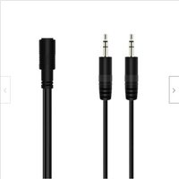 1pc 3.5mm 1/8" Female Stereo To 2 Dual 3.5mm Male Y Splitter Headphone Audio AUX Adapter Cable for Speaker Pc 5FT