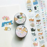 Kawaii Cute Cat 3M DIY Hand Tent Tape Sticker Kpop Decorative Stickers Cute Cartoon School Stationery