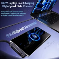 2026 new 2-in-1 240W Fast Charging Foldable Phone Holder Data Cable Fast Charging Cable Phone Tablet Foldable Holder