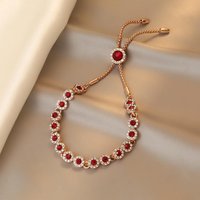 Best Sell Elegant Red Crystal Rose Gold Color Female Bracelet Jewelry For Women Valentine's Day Gifts