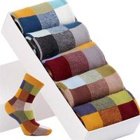 5 Pairs/Combed Cotton Men's Socks Breathable Deodorization Socks Fashion Colorful Square Happy Party Socks for Men Size EU38-45