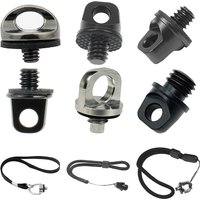 1/4 3/8 Inch Camera Screw D Ring Handle Mount Adapter with Rope for Shoulder Sling Neck Strap for DSLR Camera Tripod Accessories