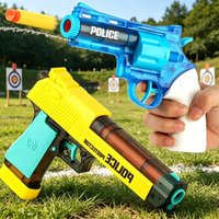 Soft Bullet Gun Toy Empty Hanging Revolver Launcher Toy Outdoor CS Shooting Pistol Educational Toys Christmas Birthday Gift