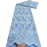 African Stones Cotton Lace Fabric 2025 Newest Swiss Voile Lace Nigerian Embroidery Lace For Women Wedding Dresses