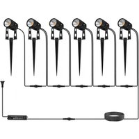 Éclairage paysager basse tension LED du crépuscule à l'aube, spots extérieurs avec transformateurs IP65 étanche, projecteurs enfichables