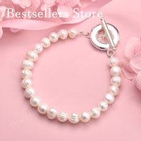 925 sterling silver 8-inch exquisite pearl bracelet, women's party fashion accessories, wedding jewelry