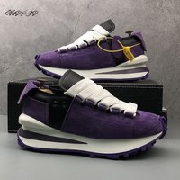 Chunky Sneakers Men Soft Sole Running Shoes Fashion Casual Microfiber Leather Breathable Height Increased Platform Board Shoes