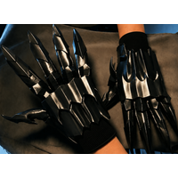 Cosplay Gloves, Medieval Armor Finger Claw Gauntlets for Halloween Costume, LARP, Gothic Warrior Costume Accessories for Adults