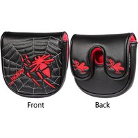 Synthetic Leather Embroidery Magnetic Closure Mid Mallet Putter Cover Center Shaft Golf Headcover DF3 Golf Putter Cover