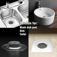 2Pcs Kitchen Sink Filter Stainless Steel Mesh Sink Strainer Filter Sewer Mesh Strainers Drain Hole Filter Trap Keep Your Bathtub