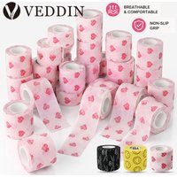 Pink Heart Sports Bandage Tattoo Grip Tapes Elastic Cohesive Tattoo Bandage Wraps NonSlip Grip Tape for Tattoo Machine Accessory