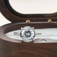 Sparking 5CT Moissanite Rings For Women Engagement Wedding Band 925 Sterling Silver Classic Romantic 4 Claws Ring Jewelry Gift