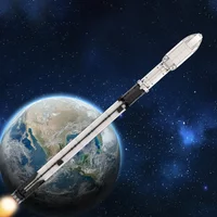Gobricks MOC Ultimate Space X Falcon 9 1:110 Scale Rocket Building Blocks Set Artificial Satellite Universe Vehicle Bricks Toys
