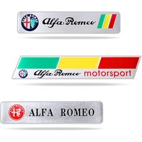 1pc 3D Aluminum Badge Car Body Decor Sticker For Alfa Romeo motorsport Mali Giulietta GT 159 147 156 Mito Giulia F1 Stelvio