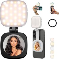 Magnetic Selfie Light Compatible with MagSafe for iPhone Rechargeable LED Fill Light with Mirror 5 Color Temps Foldable Light