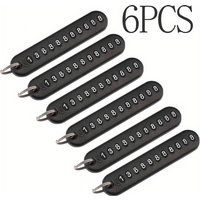 6PCS Anti-Lost Car Keychain Set Phone Number Keyring Phone Number Plate Key Ring Vehicle Chain Car Interior Decor Accessories
