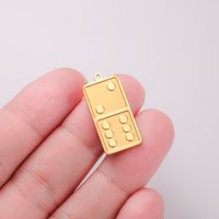 Wholesale Dominoes Card Charms Stainless Steel Pendants for Jewelry Making DIY Gift for Kids