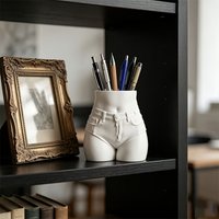 3D Printed Fun Spicy Girl-style Desktop Ornament, Y2K Pen Holder and Makeup Brush Holder for Office, Bookshelf Decoration