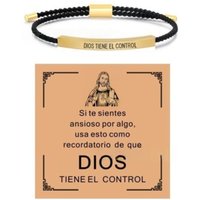 New Fashion Inspirational Bracelet Spanish 'God Is in Control' Engraved Letter Bracelert for Women Men Bracelet Jewelry Gifts