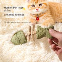 Cat Toy Fish Bones Polygonum Klubber Catnip Molar Stick Imitation Fish Molar Bite-Resistant Cat Stick