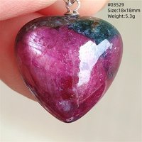 Natural Red Ruby Heart Pendant Love Jewelry Women Men Genuine Ruby Tumbled Rubi Necklace AAAAA
