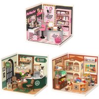 Rolife Pink Beauty Secret Super Creator DIY Miniature House Kit Model Kits for Adults to Build Home Desk Bookshelf Decoration