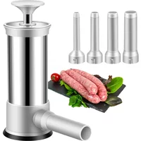 Stainless Steel Sausage Meat Stuffer Horizontal Sausage Maker Homemade Kitchen Ham Sausage Machine Tool Sausage Stuffer Filler
