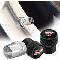 ST Logo Car Tire Valve Bolt-in Wheel Valve Stem Dust Cap Cover Accessories For Ford Fiesta Focus Mondeo Kuga Ranger Ecosport 4Pc