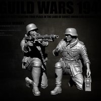 YUFAN MODEL 1/35 Resin Soldier model kits figure colorless and self-assembled (2 Soldier) YFWW-2176+3D