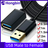 3/2/1/0.5M USB3.0 Extension Cable High Speed Data Sync Extender Cord Wire USB 3.0 2.0 Fast Transfer Cables for Smart TV PS4 Xbox