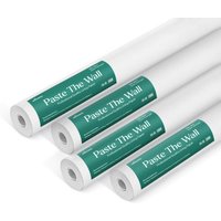 4 Rolls - Paste The Wall Lining Paper 10M x 53cm - Heavy Duty PVC Free, Breathable, Paintable Plain White Backing Thick Long Wall Lining Paper