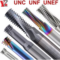 YZH Carbide Thread Milling Cutter UNC UNF UNEF HRC60 3/Full Tooth Pitch CNC For Steel Aluminum 1/4 3/4 5/16 1/8 3/8 1/2 9/16 5/8