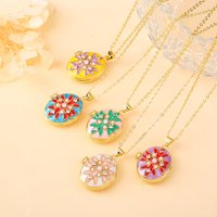 High-Quality Enamel Art Pearl Openable Photo Frame Pendant Necklace Creative for Women Girls Party Wedding Jewelry Birthday Gift